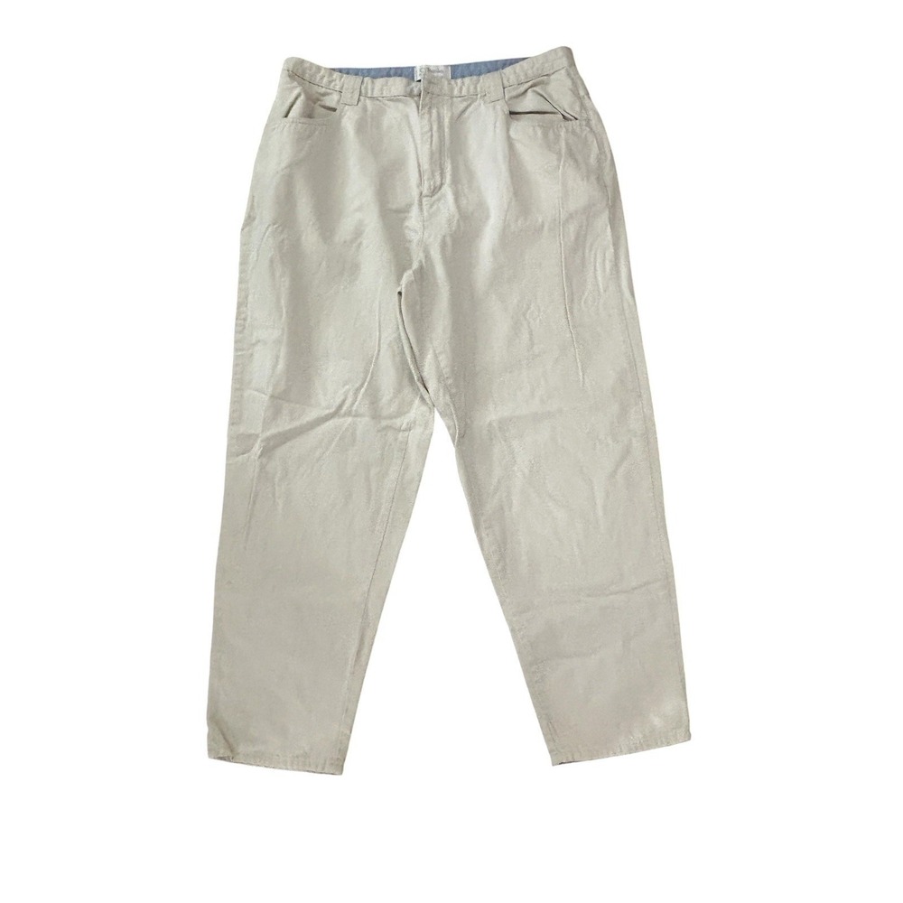 CJ Banks Tan Chino Pants Womans SZ 16W-missing button